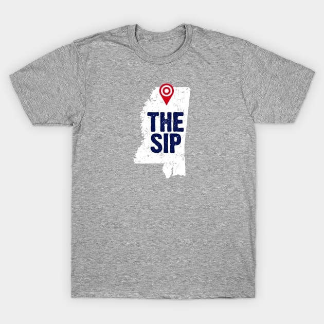 The Sip, Mississippi, State of Mississippi, Map Art, Map, Location, Oxford, Oxford ms, Oxford Mississippi T-Shirt by TheShirtGypsy